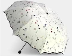 小花柄 晴雨兼用 UV日傘 白のサムネイル