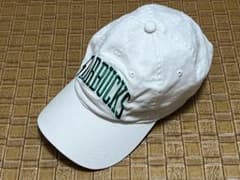 スターバックス×ビームス　ロゴ刺繍　ベースボールキャップ　/生成り　ストレッチ