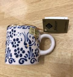 スペイン 陶器 ミニマグカップ k24 artecer セビリア焼き？ 金彩