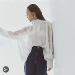 神崎恵 ガリャルダガランテ コラボ ブラウス STORY 盛り袖白ブラウス 神崎恵さんコラボ>衿レースブラウス | シャツ・ブラウス | CADUNE