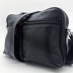 C158 美品 キタムラK2 元町 メンズ 本革 2層 ショルダーバッグ 黒