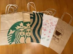 【限定デザイン入】スターバックス 紙袋 6枚セット スタアバックス珈琲 さくらのサムネイル