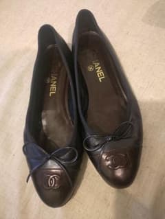 CHANEL バレエシューズ ブラック・ブラウン39 - メルカリ