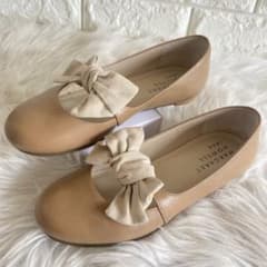 MARGARET HOWELL idea ribbon flat shoes, beige, size 23.0