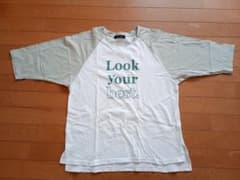 ラグラン五分袖Tシャツ ロゴ入り 配色Tシャツ Mのサムネイル