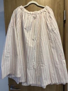 Natural Laundry ロングスカート サイズ2 白/赤ストライプのサムネイル