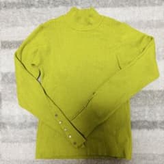 lumier リュミエ　ライムグリーン リブ編み ニット