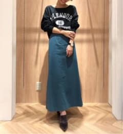 後ろレースアップハイウエストロングスカート COCO DEAL グリーンのサムネイル