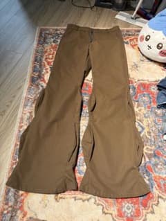 UNBRANDED 古着 フレアパンツ カーキ モード系 ワイドパンツ