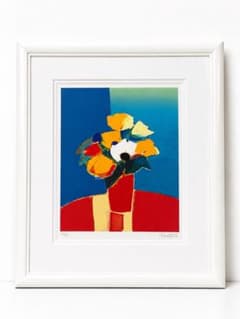 アレキサンダー・モネスティエ 真作　リトグラフ 花瓶の花 額装品　版画 アレキサンダー・モネスティエ 真作 リトグラフ 花瓶の花 額装品 版画
