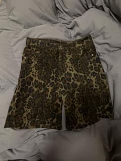 Leopard print half-pants shorts