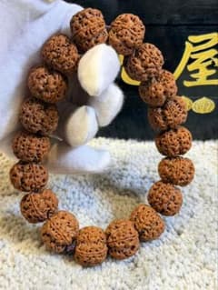 遊びルドラークシャ菩提珠 （金剛菩提）当店厳選 大玉極品 18粒 手持ち 