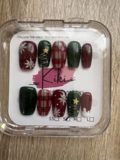 ネイルチップ Sサイズ クリスマス チェックのサムネイル