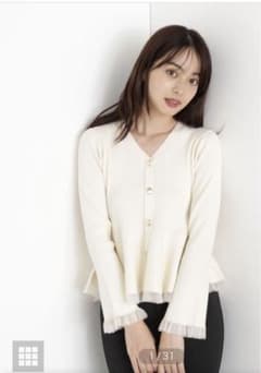 PROPORTION BODY DRESSING シアー切替ペプラムニットのサムネイル