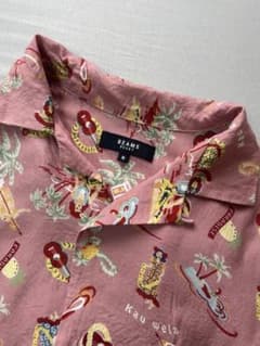 BEAMS アロハシャツ Mサイズ ピンクのサムネイル