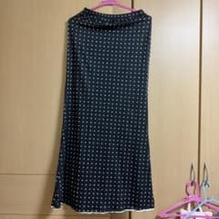 ドット柄 ロングスカート ブラックのサムネイル