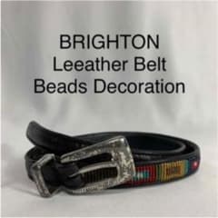 USA小物 VINTAGE BRIGHTON ビーズ装飾 レザーベルトのサムネイル