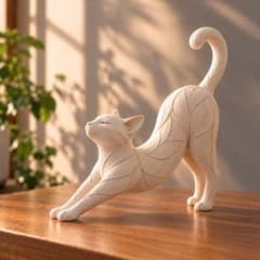 猫 ホワイト オブジェ 置物 ミニマル 北欧 インテリア シンプル モダンのサムネイル