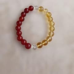 天然石ブレスレット カーネリアン シトリン 水晶 - メルカリ