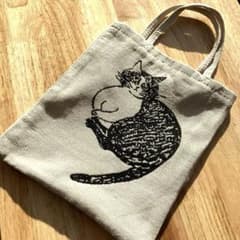 松尾ミユキ　猫　トートバッグ　サブバッグ　ハチワレ　ミニトートバッグのサムネイル