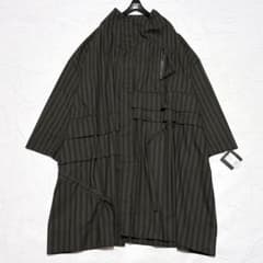 ✨タグ付き✨モユル　ロングコート　オーバーサイズ　ストライプ　アシンメトリー ✨タグ付き✨モユル ロングコート オーバーサイズ ストライプ