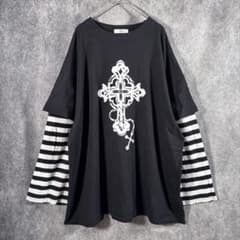 00s y2k 平成 Tシャツ お兄系 グランジ クロス 十字架 ロック ギャル