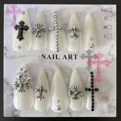 ネイルチップ シズニルック クロムネイル モノトーン 地雷系 Y2K