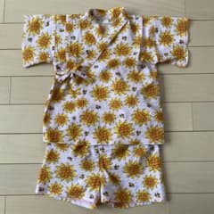 ひまわり柄 コットン甚平 80サイズのサムネイル