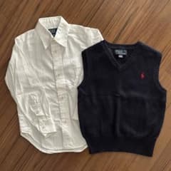 【美品】110 100センチ ベスト 白シャツ セット ポロ ラルフローレン