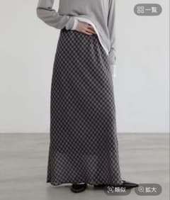 LOWRYS FARM シアーチェックフレアスカートのサムネイル