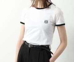 LOEWE ロエベ アナグラム リンガーTシャツ ホワイト ブラック - メルカリ