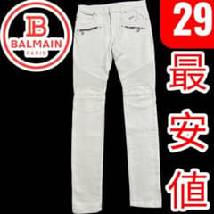 38激推し バチイケ 最安値 BALMAIN White Biker 29 - メルカリ