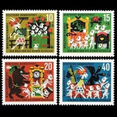 2289 外国切手 ドイツ切手 1963年グリム童話等 シリーズ9組36種新品 2289 外国切手 ドイツ切手 1963年グリム童話等 シリーズ9組36種新品