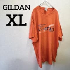 希少✨️GILDAN【XL】オレンジ Tシャツ 野球デザイン おしゃれ 海外
