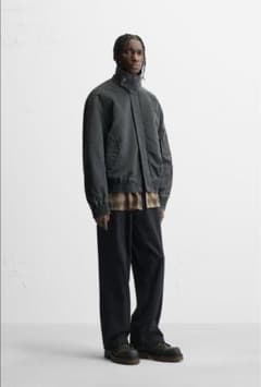ZARA ウォッシュド ワックスフィニッシュジャケット グレー - メルカリ