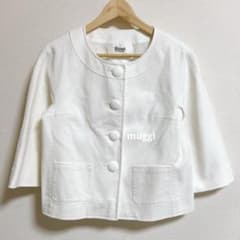 rene tissue ルネ ノーカラー ジャケット ホワイト 七分袖 - メルカリ