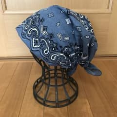 バンダナキャップ ブルーグレー ペイズリー柄 - メルカリ