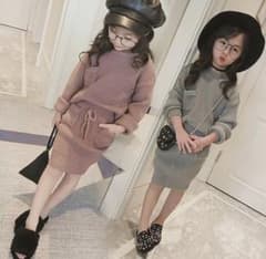 韓国子供服　ニットセットアップ　グリーン90センチのサムネイル