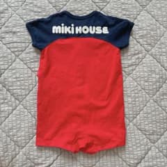 미키 하우스 반소매 붉은 감색 롬퍼스 80 봄 여름 miki house 커버 올