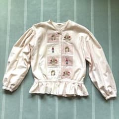 文*丸様 ピンクハウス　刺繍　ブラウス　綿　ピンクのサムネイル
