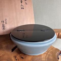 青磁水指 平安 手塚祥堂 共箱 茶道具 - メルカリ