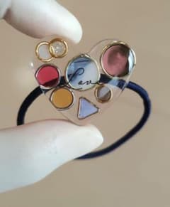 ハート型ヘアゴム レジン ハンドメイドのサムネイル