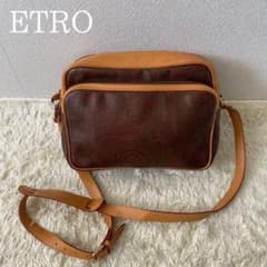 【美品】　エトロ　ショルダーバッグ　ポシェット　ペイズリー　PVC ブラウンのサムネイル