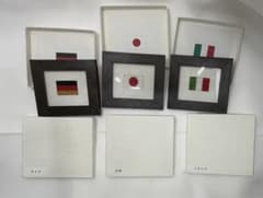 国旗モチーフ ビーズ織絵画 3点セット 日本・ドイツ・イタリア ハンドメイドのサムネイル