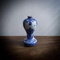 徳利 御神酒 ニュウ 明治大正 染付 印判手 一輪挿し 花器 訳あり