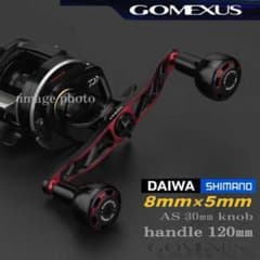 ゴメクサス/ダイワ 8×5/120㎜ ハンドル/ブラックレッド/タイラバ等