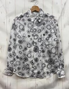 T1025：COMME des GARCONS コムコム 仏製 花柄 長袖シャツ T1025：COMME des GARCONS コムコム 仏製 花柄 長袖シャツ - メルカリ