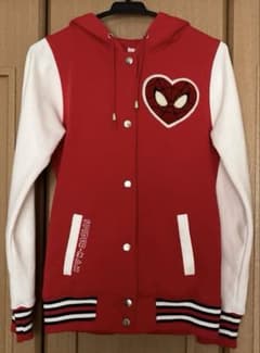 Excellent condition, official Spider-Man hooded varsity jacket/hoodie, size M, red.