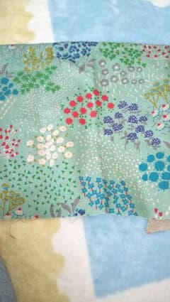 ハギレ 花柄 麻 綿のサムネイル