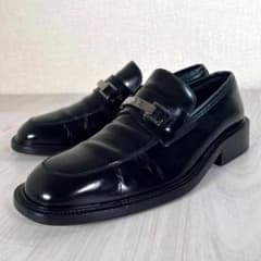 90s GUCCI オールドグッチ スクエアトゥGプレートローファー